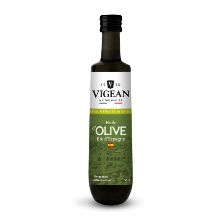 Bouteille Huile d'olive bio vierge extra fruitée Espagne 50cl