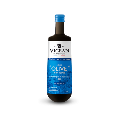 Bouteille Huile d'olive bio vierge extra de Grèce non filtrée 75cl