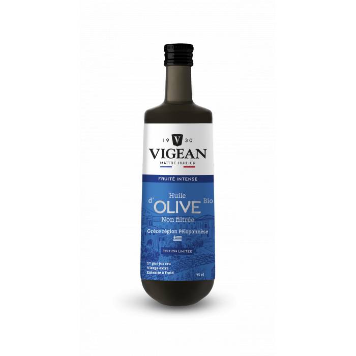 Bouteille Huile d'olive bio vierge extra de Grèce non filtrée 75cl
