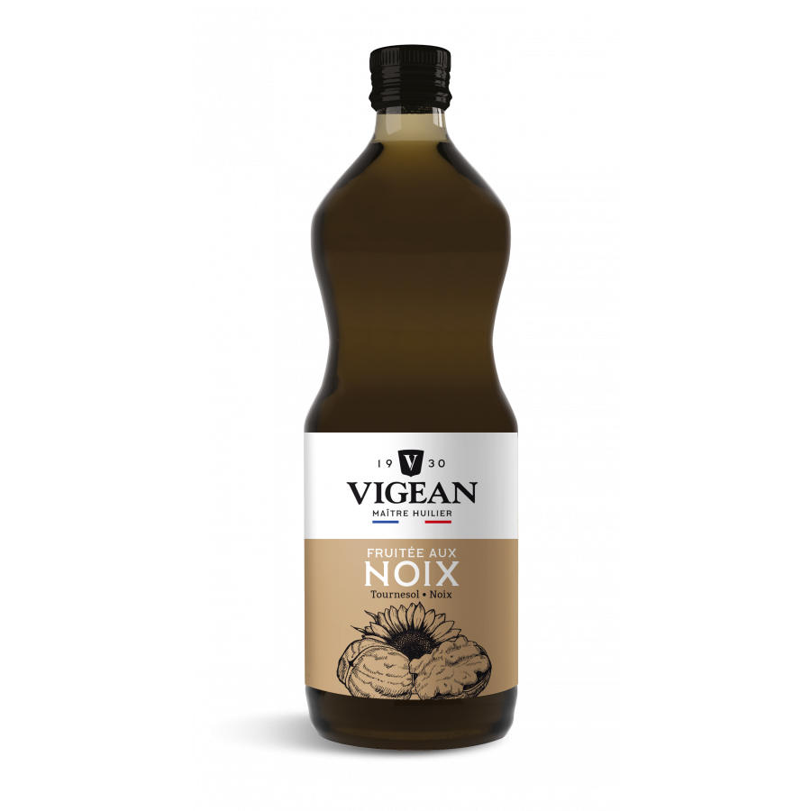 Bouteille d'Huile fruitée aux noix bio gourmande 1L