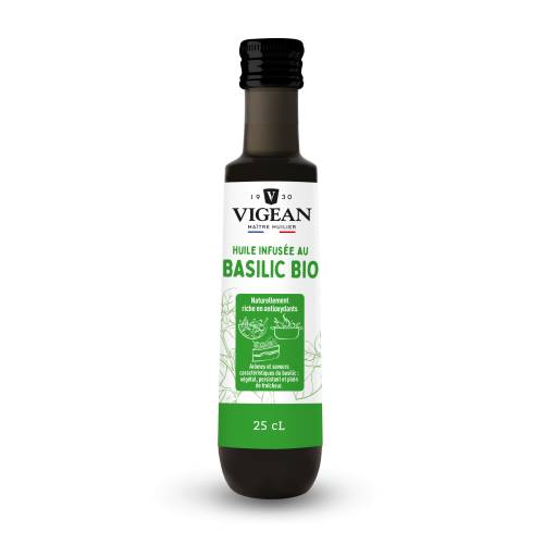 Huile infusée au basilic bio 25cl