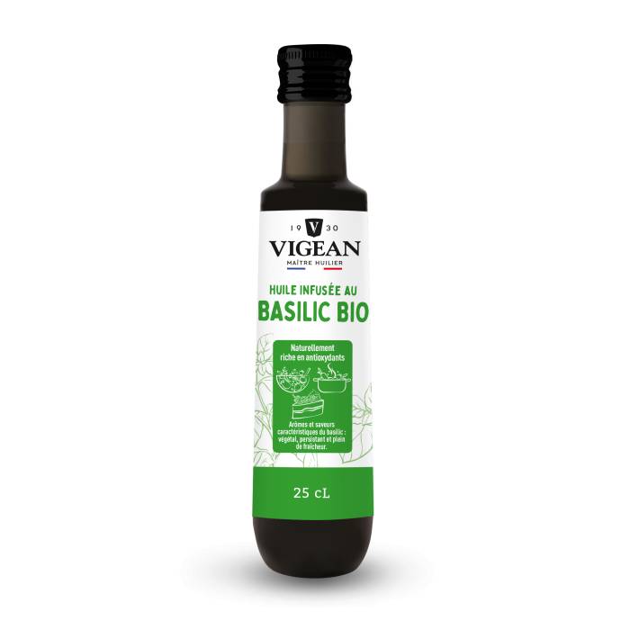 Huile infusée au basilic bio 25cl