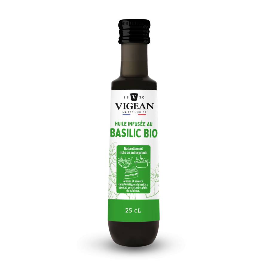 Huile infusée au basilic bio 25cl