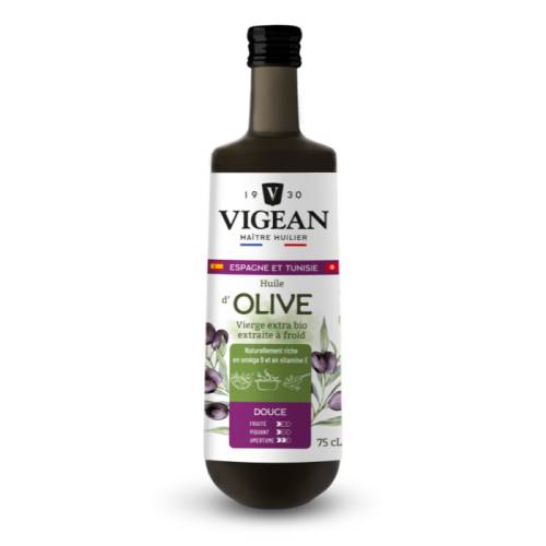 Bouteille Huile d'olive bio vierge extra Tunisie/Espagne 75cl