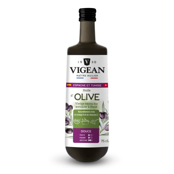 Bouteille Huile d'olive bio vierge extra Tunisie/Espagne 75cl