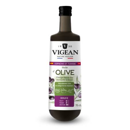 Bouteille Huile d'olive bio vierge extra Tunisie/Espagne 75cl