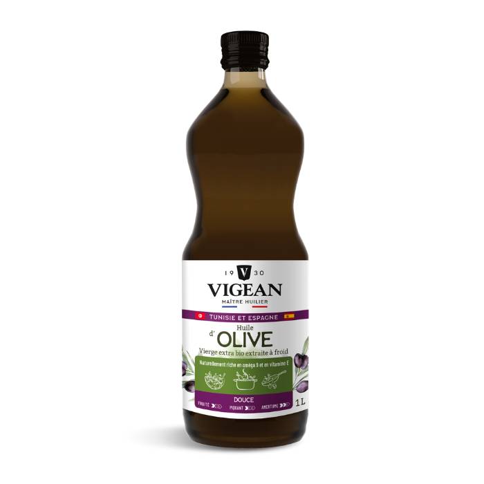 Bouteille Huile d'olive bio vierge extra Tunisie/Espagne 1L