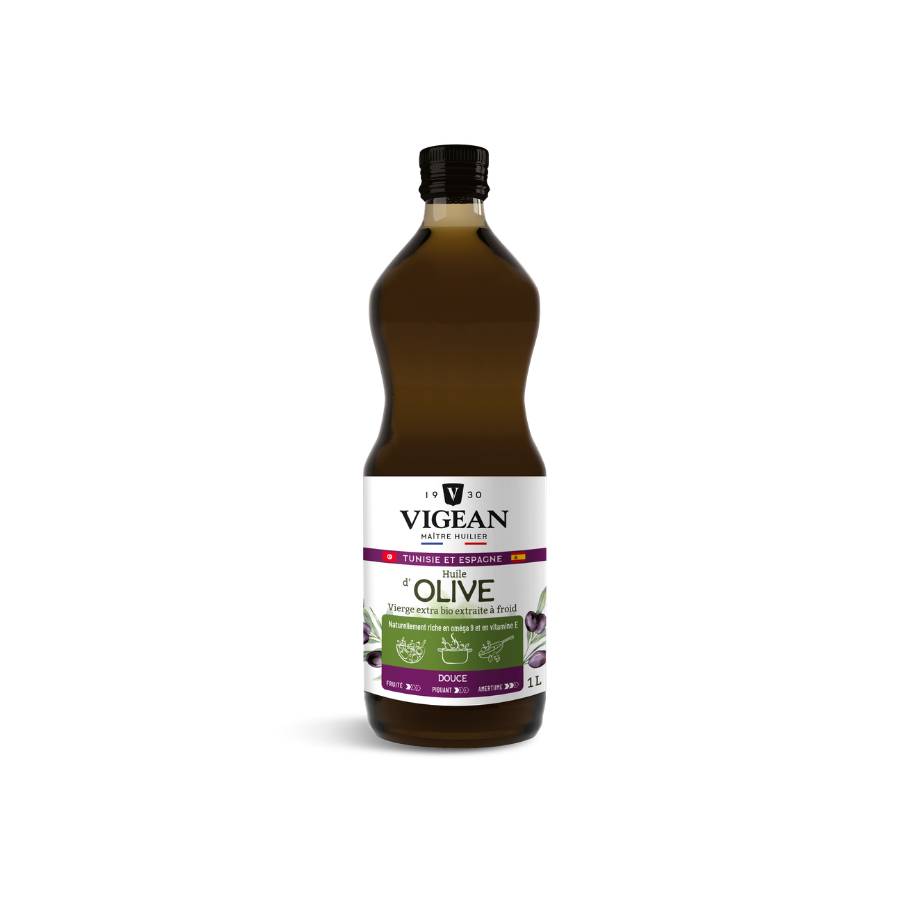 Bouteille Huile d'olive bio vierge extra Tunisie/Espagne 1L